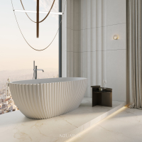 Bijou Freestanding Fluted Stone Bath 1750mm